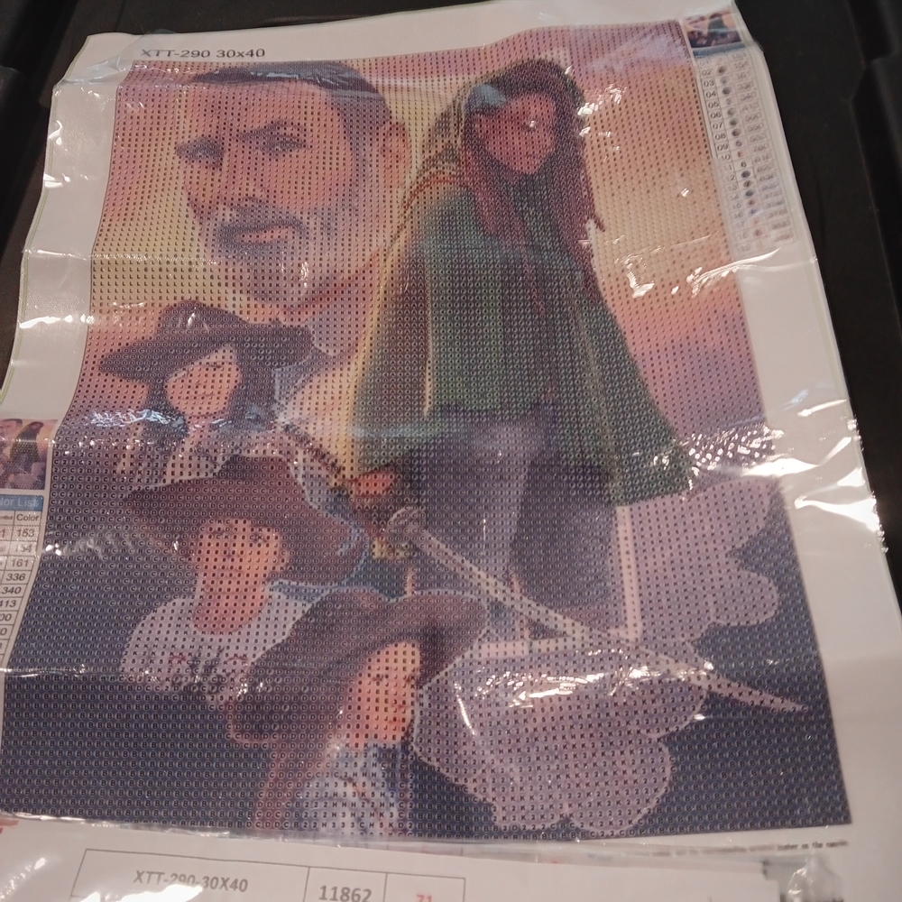 Colorful The Walking Dead Diamond Painting Kit 30x40 Grimes Family